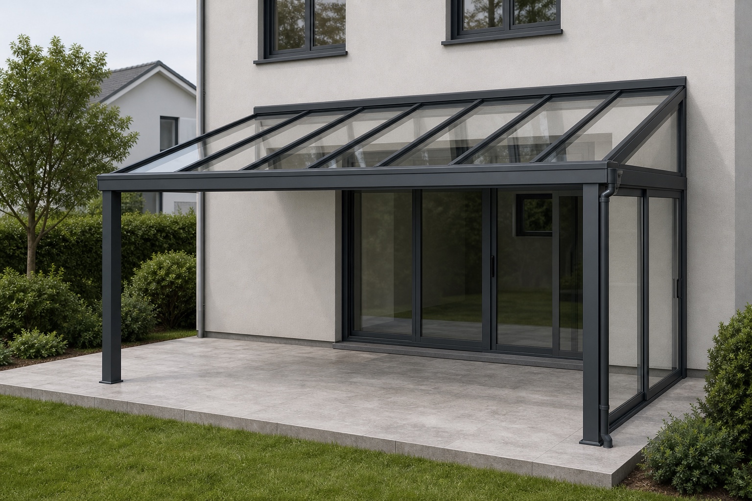 Design verandas and glass roofs to fit.